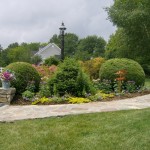 Entrance garden connecting driveway to house.